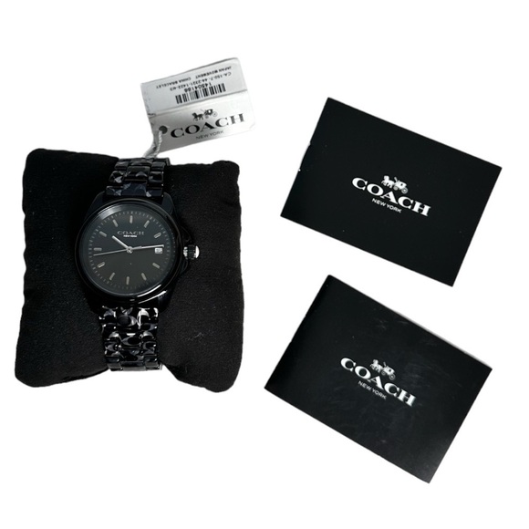 COACH Greyson Black Logo Women's Watch NWT - Picture 7 of 9